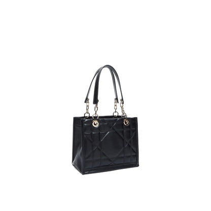 Schwarze Lederhandtasche