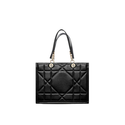 Schwarze Leder-Tote-Bag