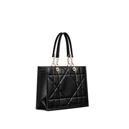 Schwarze Leder-Tote-Bag