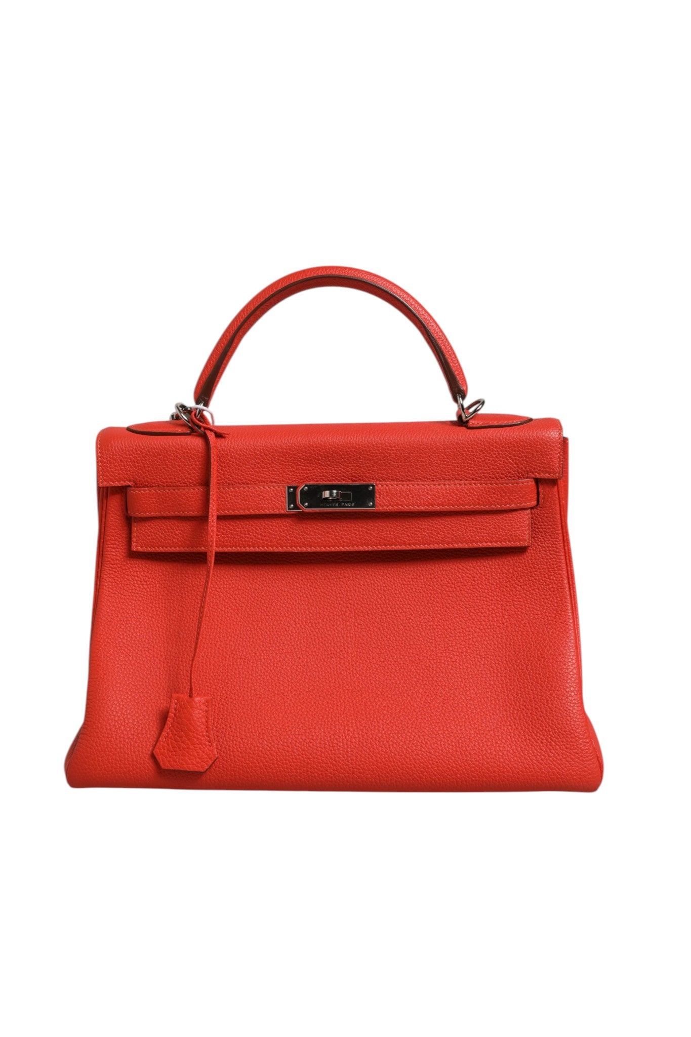 Kelly 32 Zweifarbige Handtasche mit Palladium-Hardware