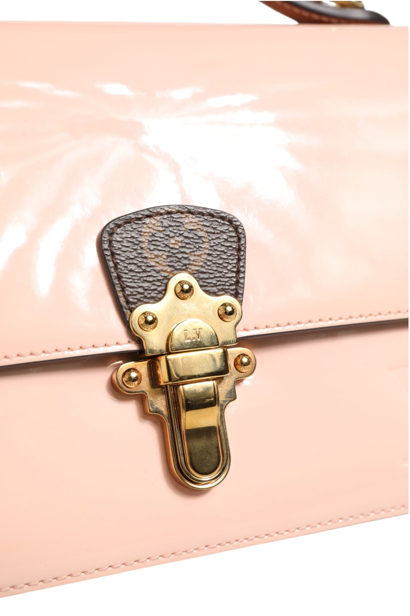 Pink Vernis und Monogram Canvas Cherrywood BB Umhängetasche