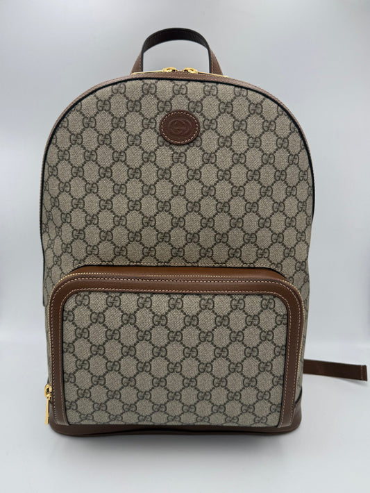 GUCCI GG Supreme und Leder Rucksack