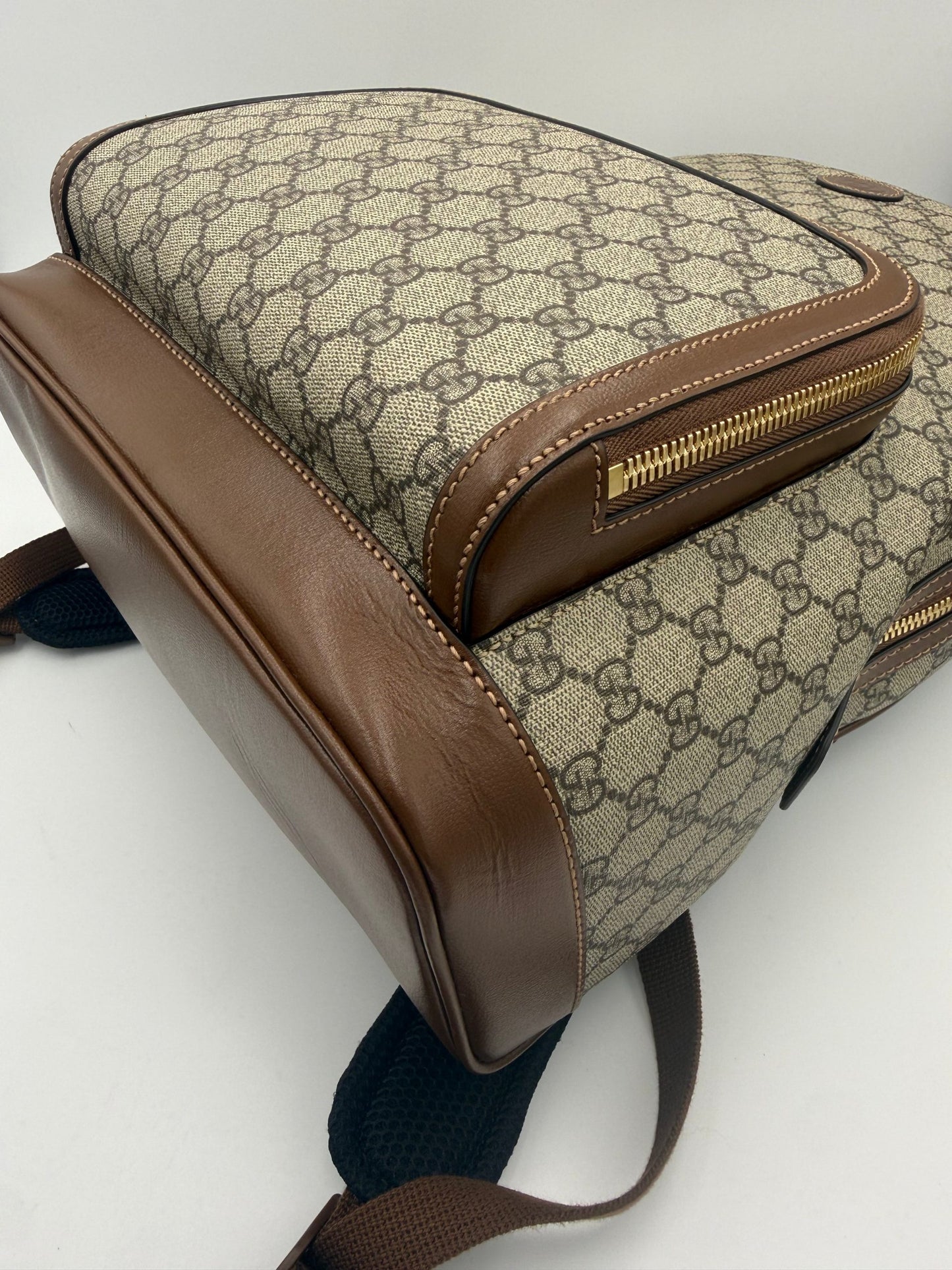GUCCI GG Supreme und Leder Rucksack