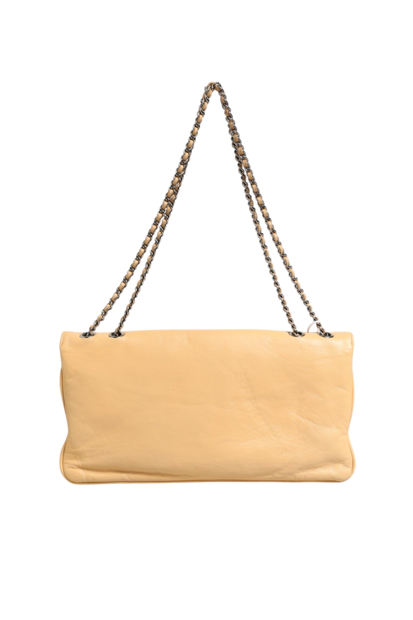 Beige Lammleder Giant Reissue Mademoiselle Lock Flap Bag