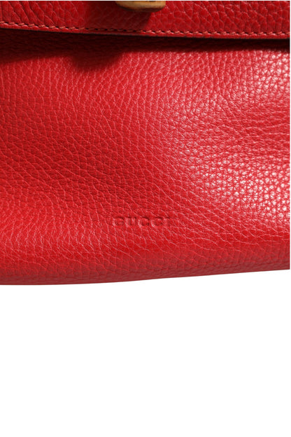 Rote Leder Bamboo Daily Tote Umhängetasche