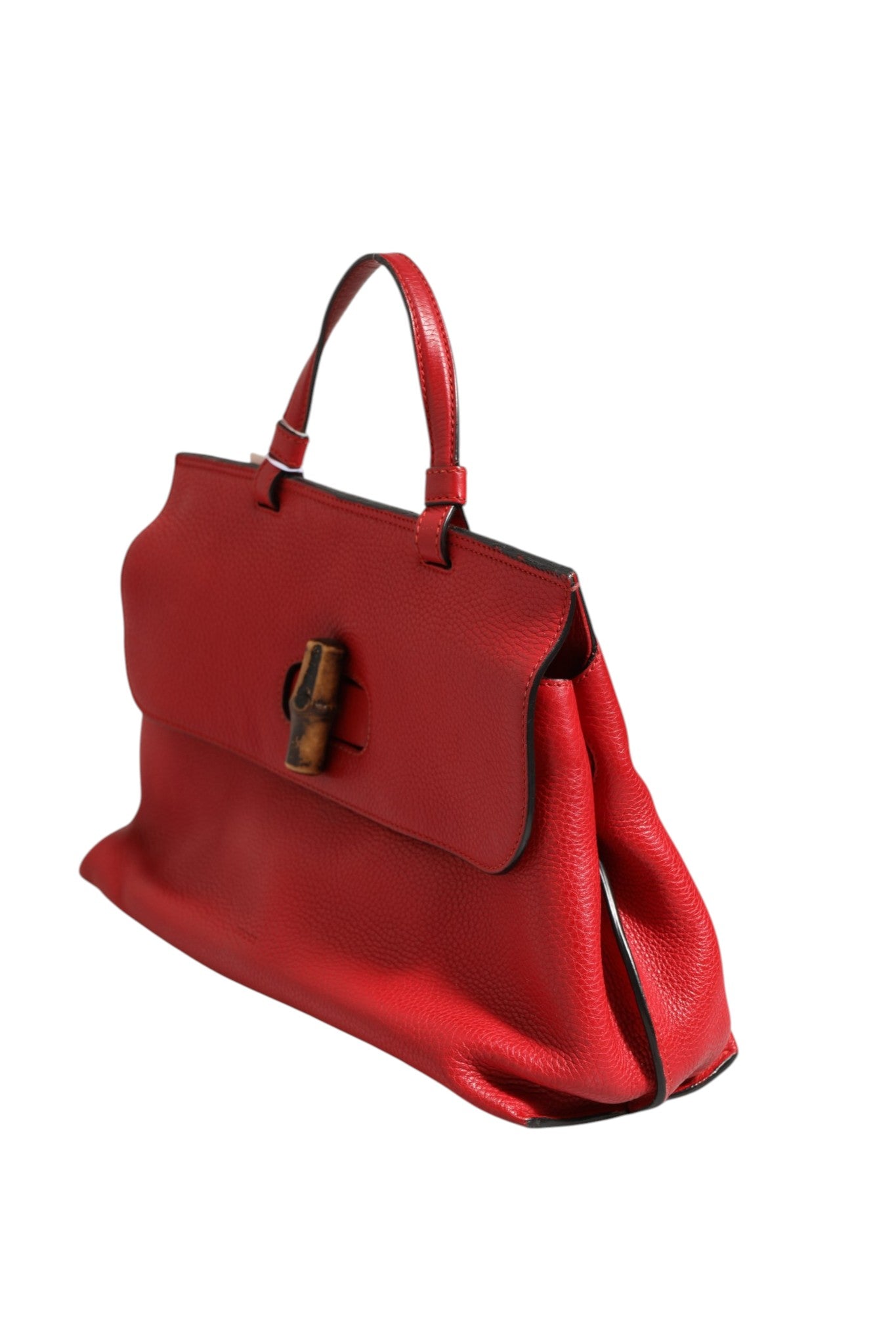 Rote Leder Bamboo Daily Tote Umhängetasche