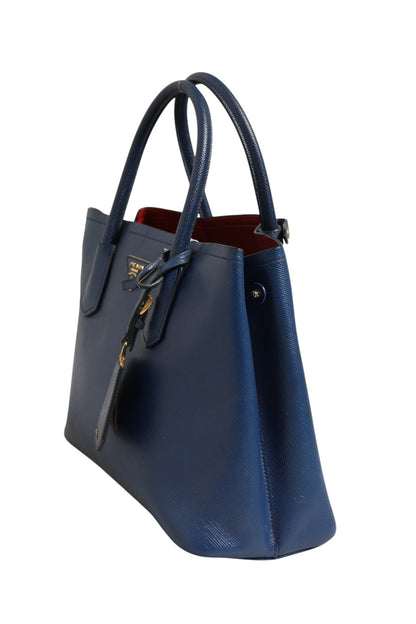 Blaue Saffiano Leder 2-Wege-Tasche