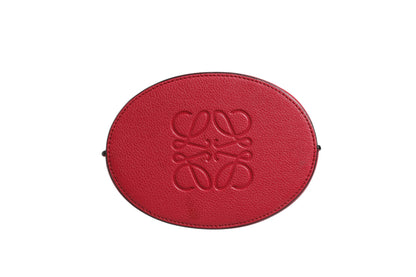 Gate Eimer-Tasche aus Himbeer- und Weinrotleder