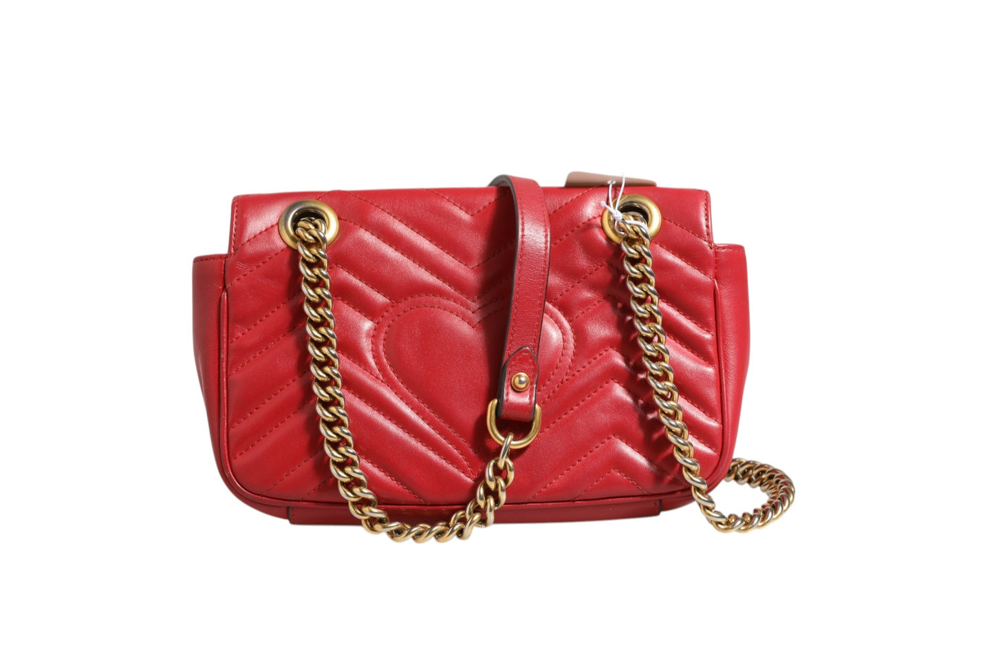 Marmont Small Shoulder Bag aus rotem Leder in Rosso Ancora