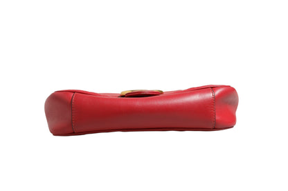 Marmont Small Shoulder Bag aus rotem Leder in Rosso Ancora