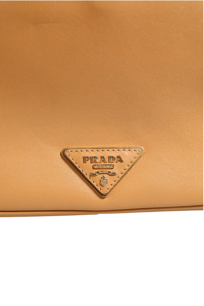 Sidonie Schultertasche aus beigem genarbtem Leder
