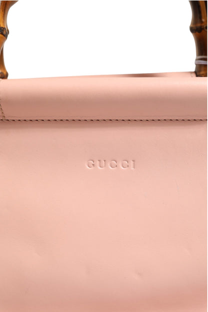 Pink And White Calfskin Small Nymphaea Top Handle Bag