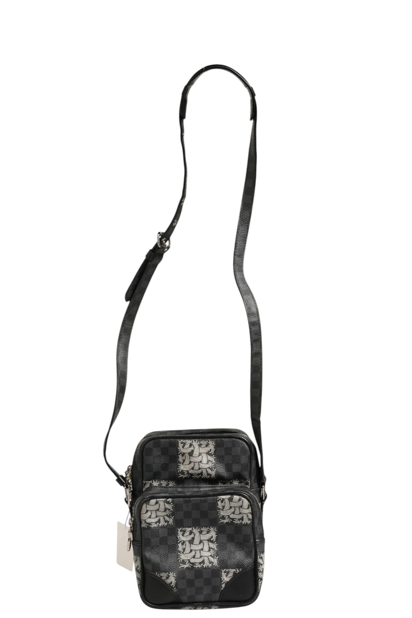 Schwarze Schultertasche Amazon Christopher Nemeth aus Damier Graphite Canvas