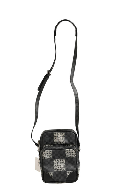 Schwarze Schultertasche Amazon Christopher Nemeth aus Damier Graphite Canvas