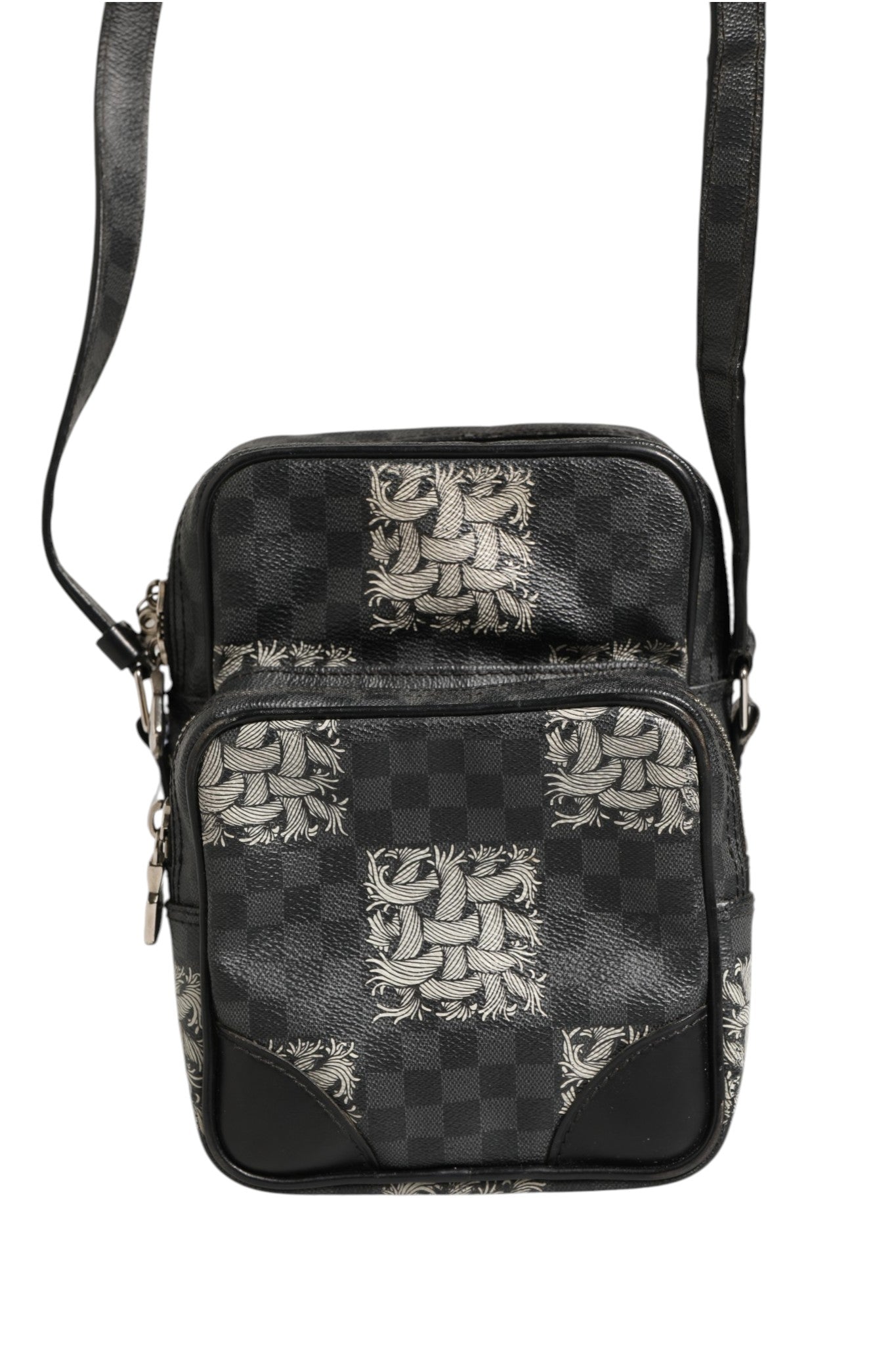 Schwarze Schultertasche Amazon Christopher Nemeth aus Damier Graphite Canvas