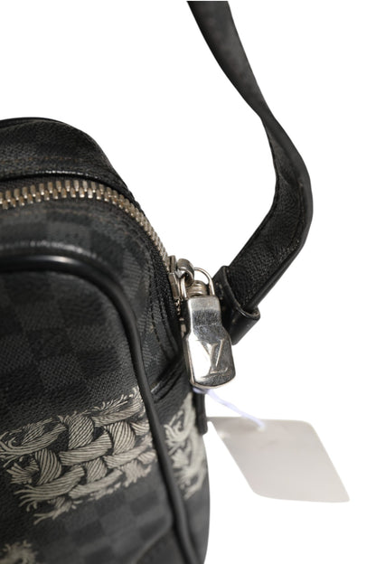 Schwarze Schultertasche Amazon Christopher Nemeth aus Damier Graphite Canvas