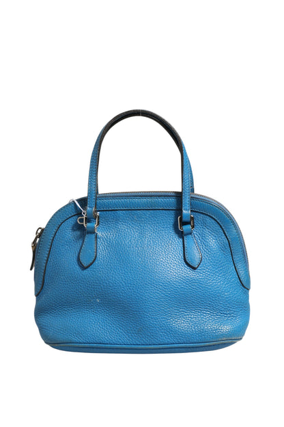 Blaue Leder-Dome-Handtasche