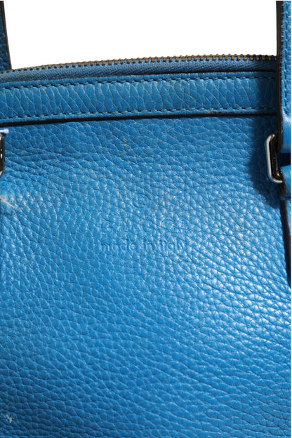 Blaue Leder-Dome-Handtasche