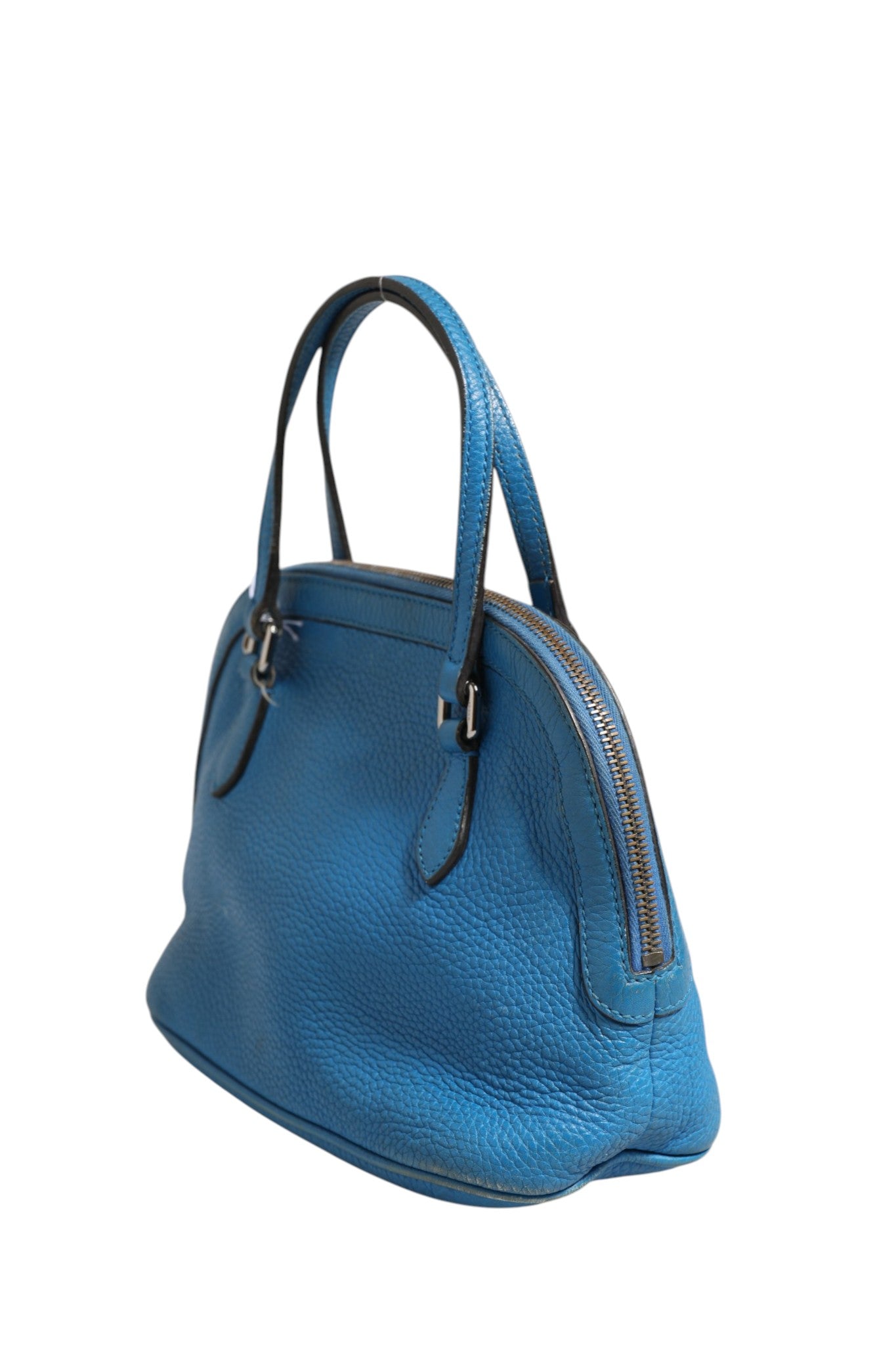Blaue Leder-Dome-Handtasche
