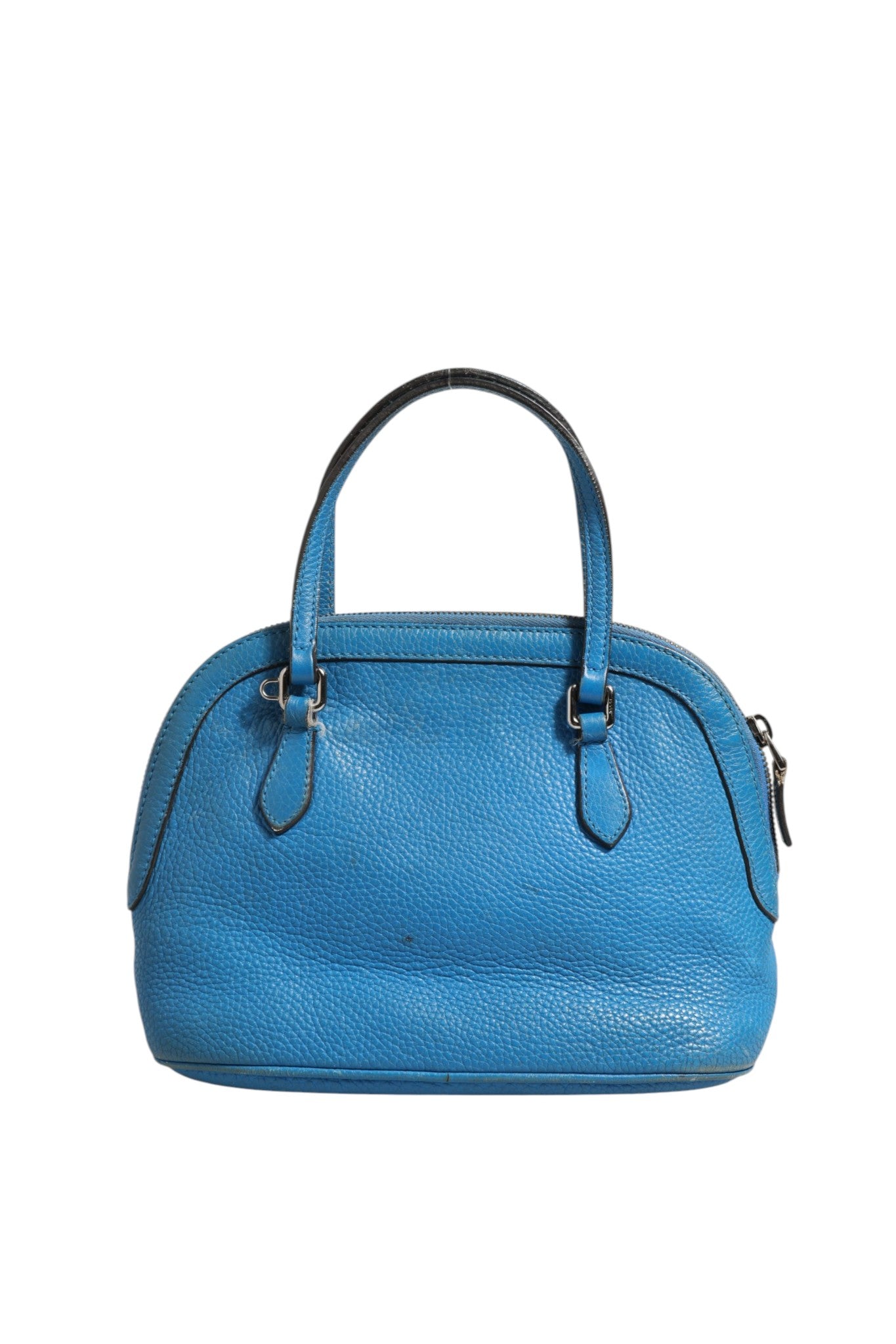 Blaue Leder-Dome-Handtasche