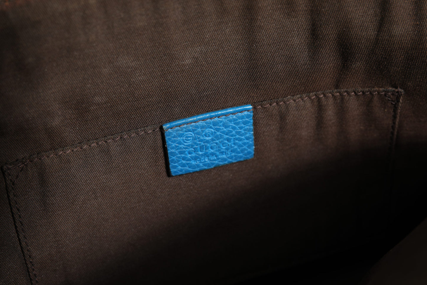 Blaue Leder-Dome-Handtasche