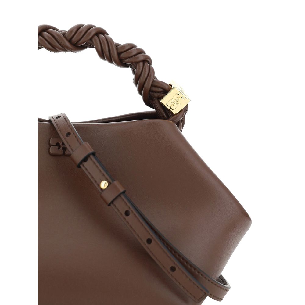 Ganni Bou Mini Handtasche aus braunem Kalbsleder Bos Taurus
