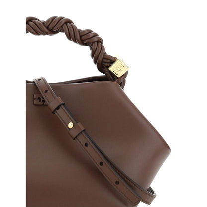 Ganni Bou Mini Handtasche aus braunem Kalbsleder Bos Taurus