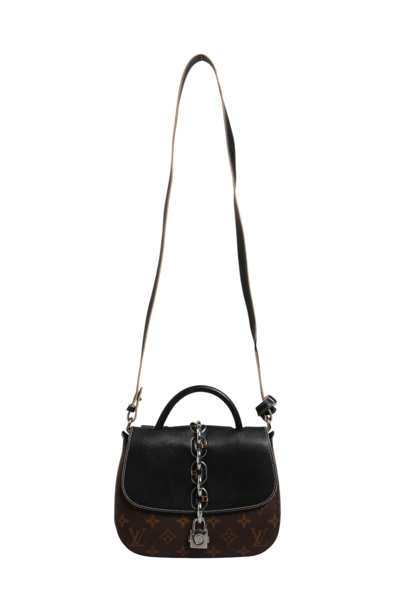 Calfskin Monogram Chain It Bag PM Schwarz