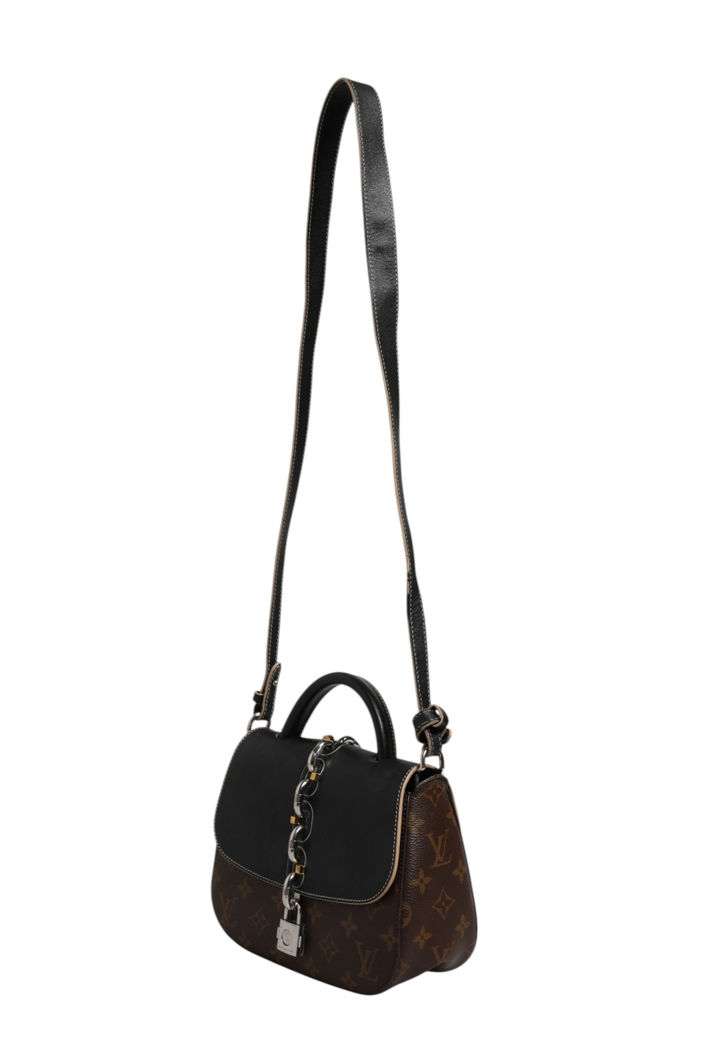 Calfskin Monogram Chain It Bag PM Schwarz