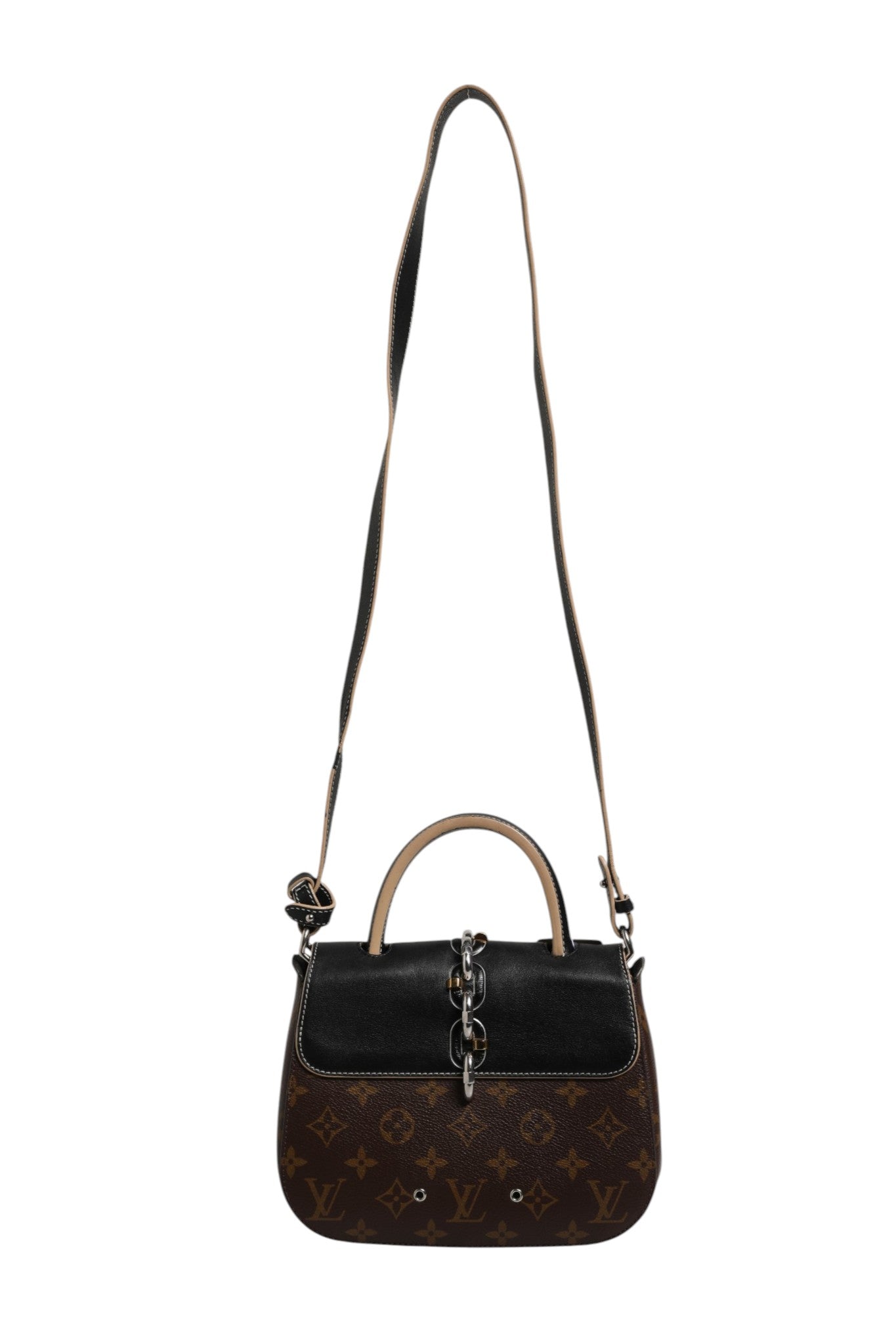 Calfskin Monogram Chain It Bag PM Schwarz