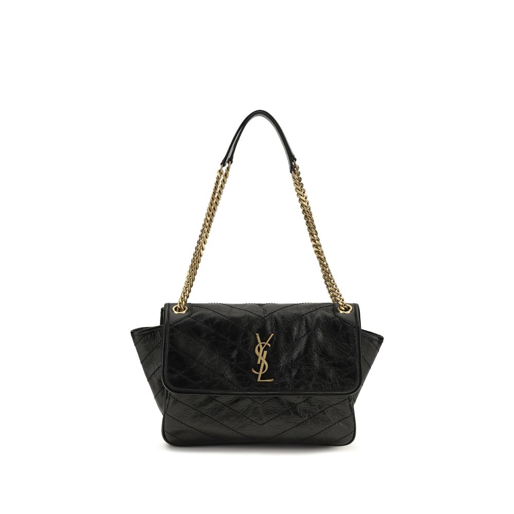 Schwarze Bos Taurus Kalbsleder Schultertasche