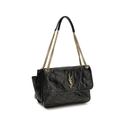 Schwarze Bos Taurus Kalbsleder Schultertasche