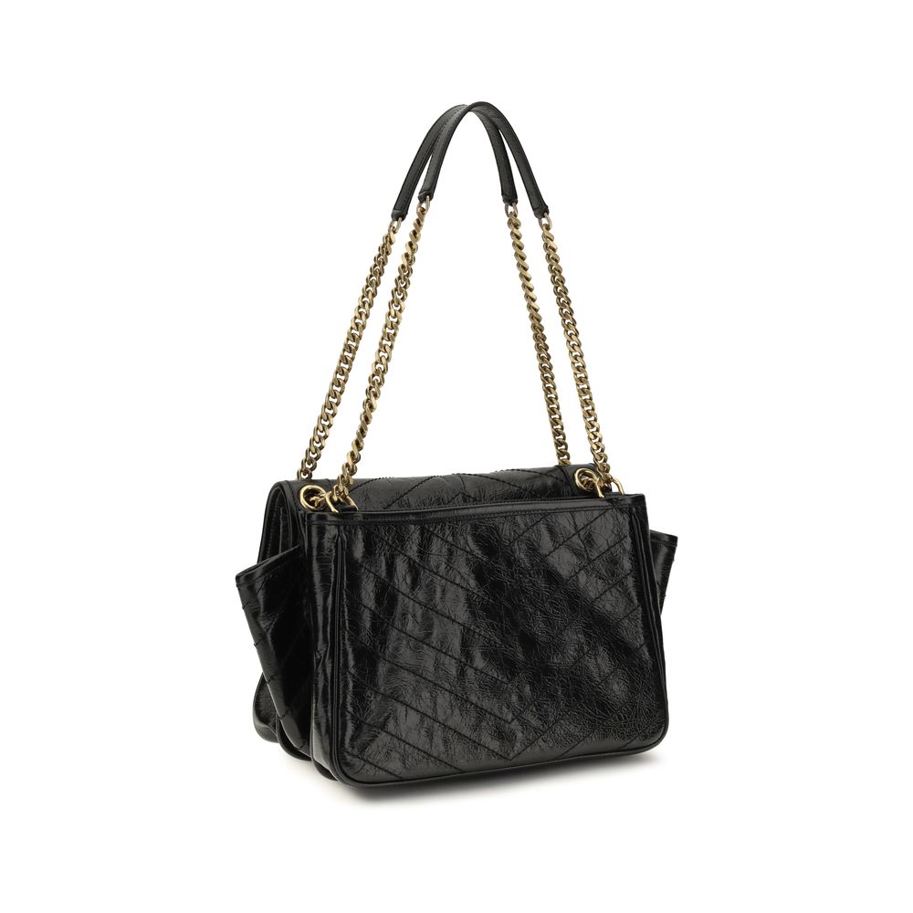 Schwarze Bos Taurus Kalbsleder Schultertasche