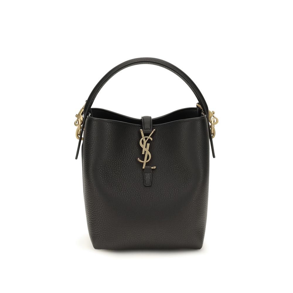 Schwarze Kalbsleder Bos Taurus Bucket Bag