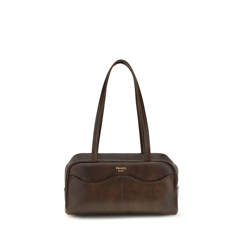 Braune Kalbsleder Bos Taurus Schultertasche