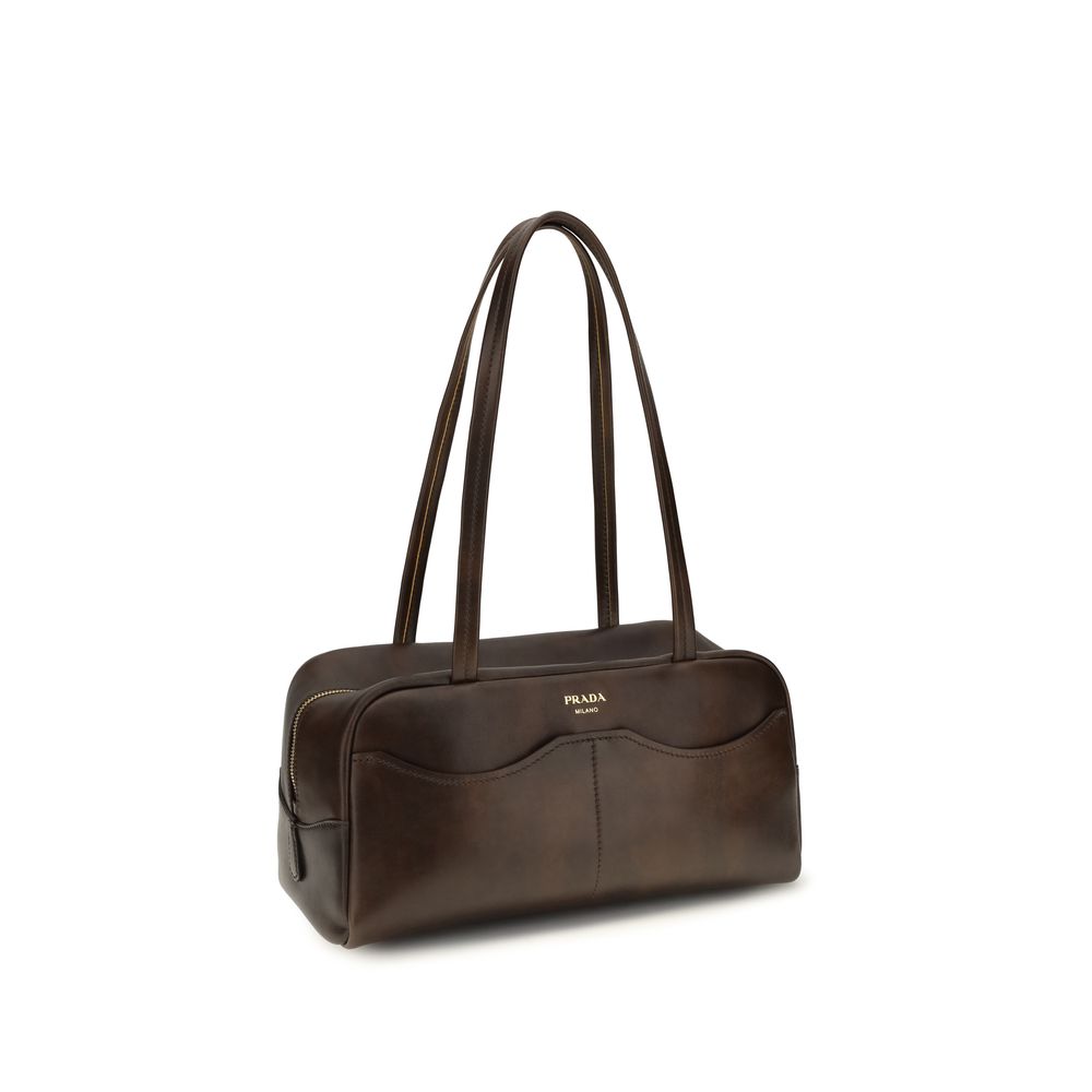 Braune Kalbsleder Bos Taurus Schultertasche
