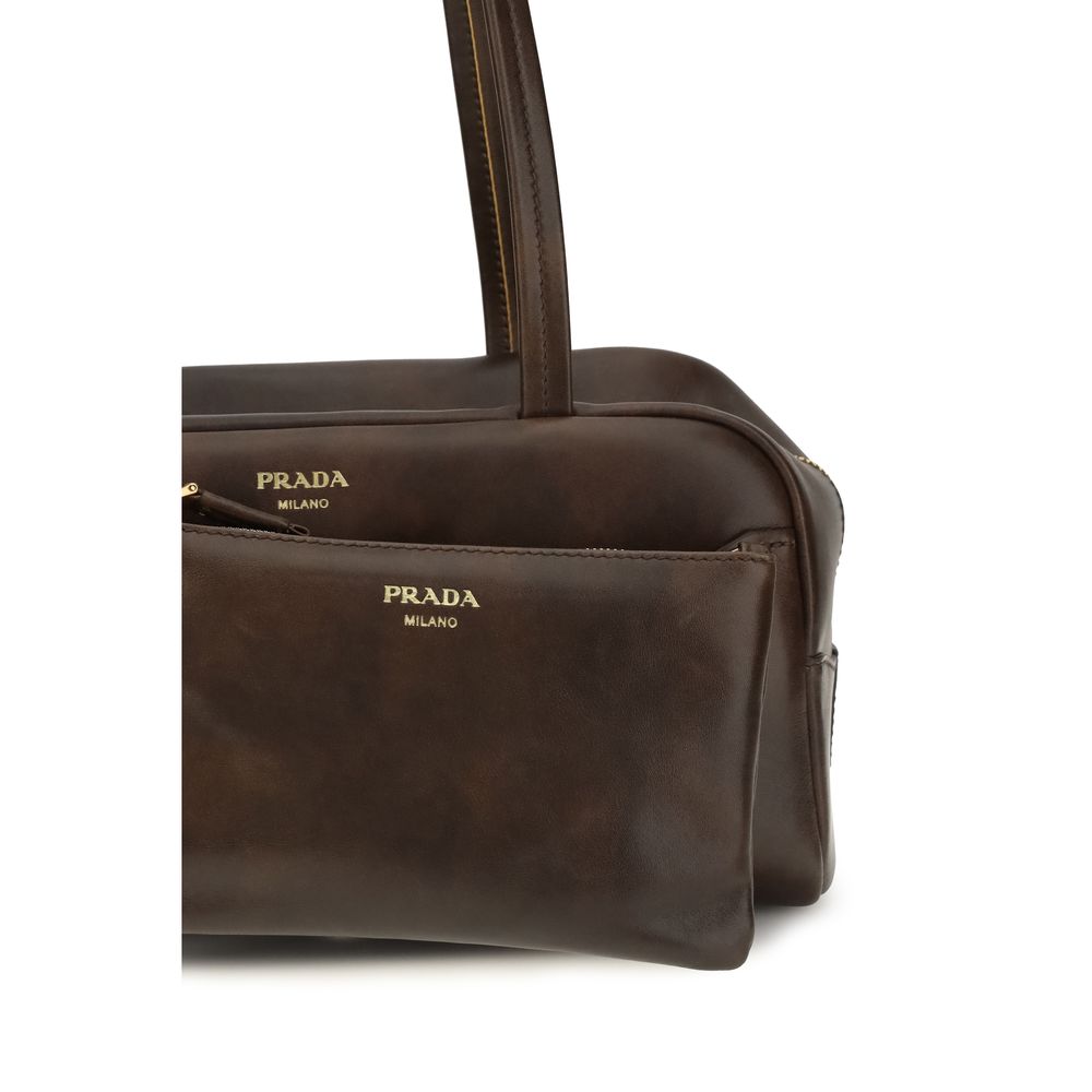 Braune Kalbsleder Bos Taurus Schultertasche