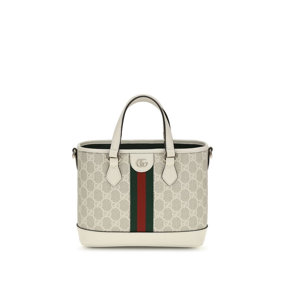 Weiße Stoff-Schultertasche