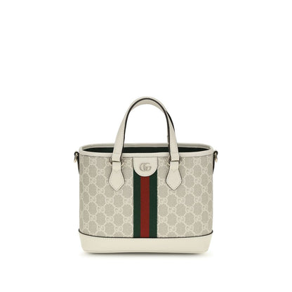 Weiße Stoff-Schultertasche