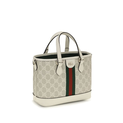 Weiße Stoff-Schultertasche