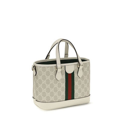 Weiße Stoff-Schultertasche