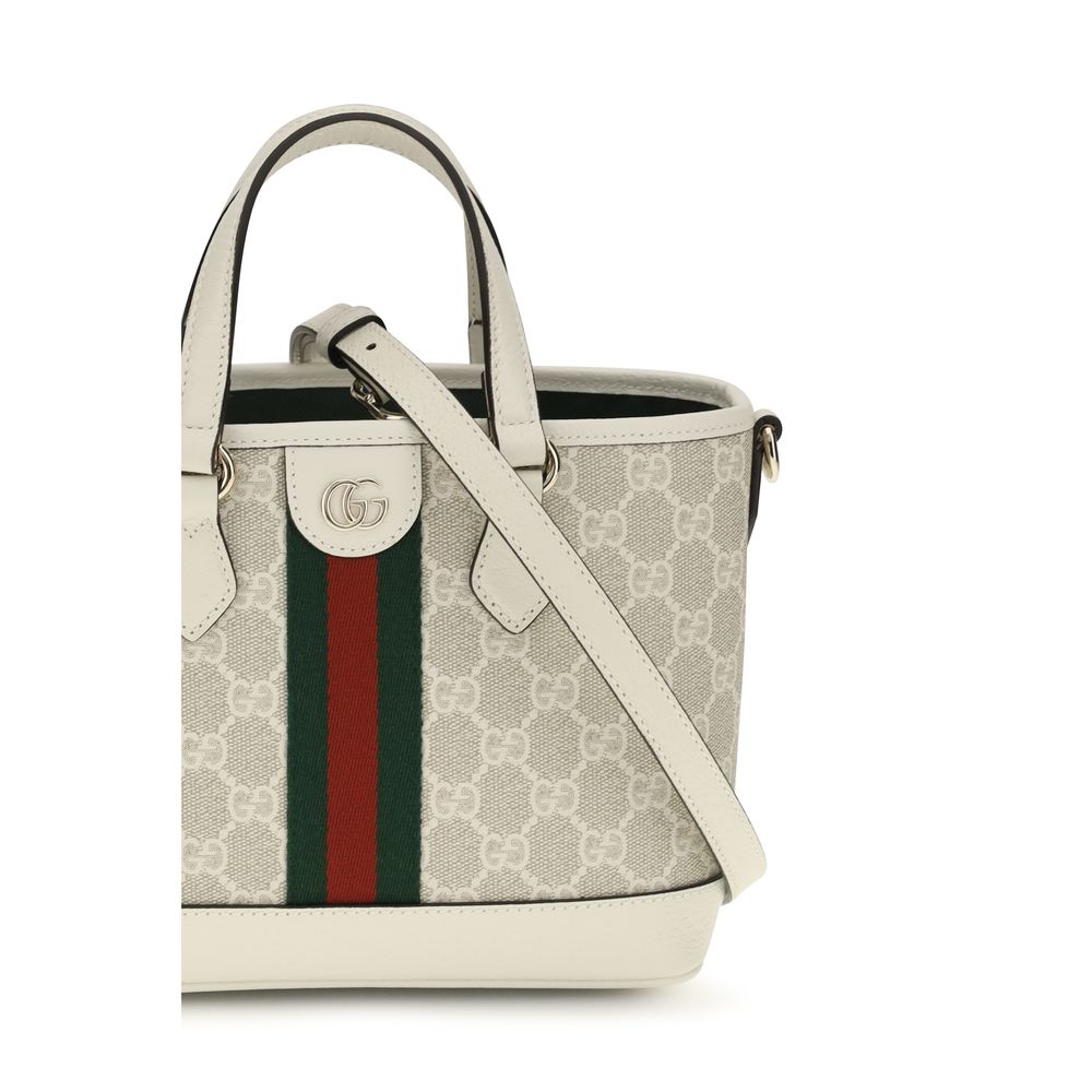 Weiße Stoff-Schultertasche