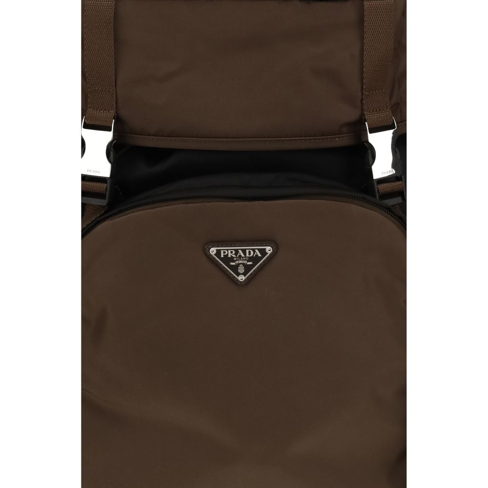 Brauner Rucksack aus recyceltem Polyamid
