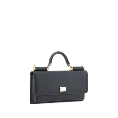 Schwarze Bos Taurus Kalbsleder Schultertasche