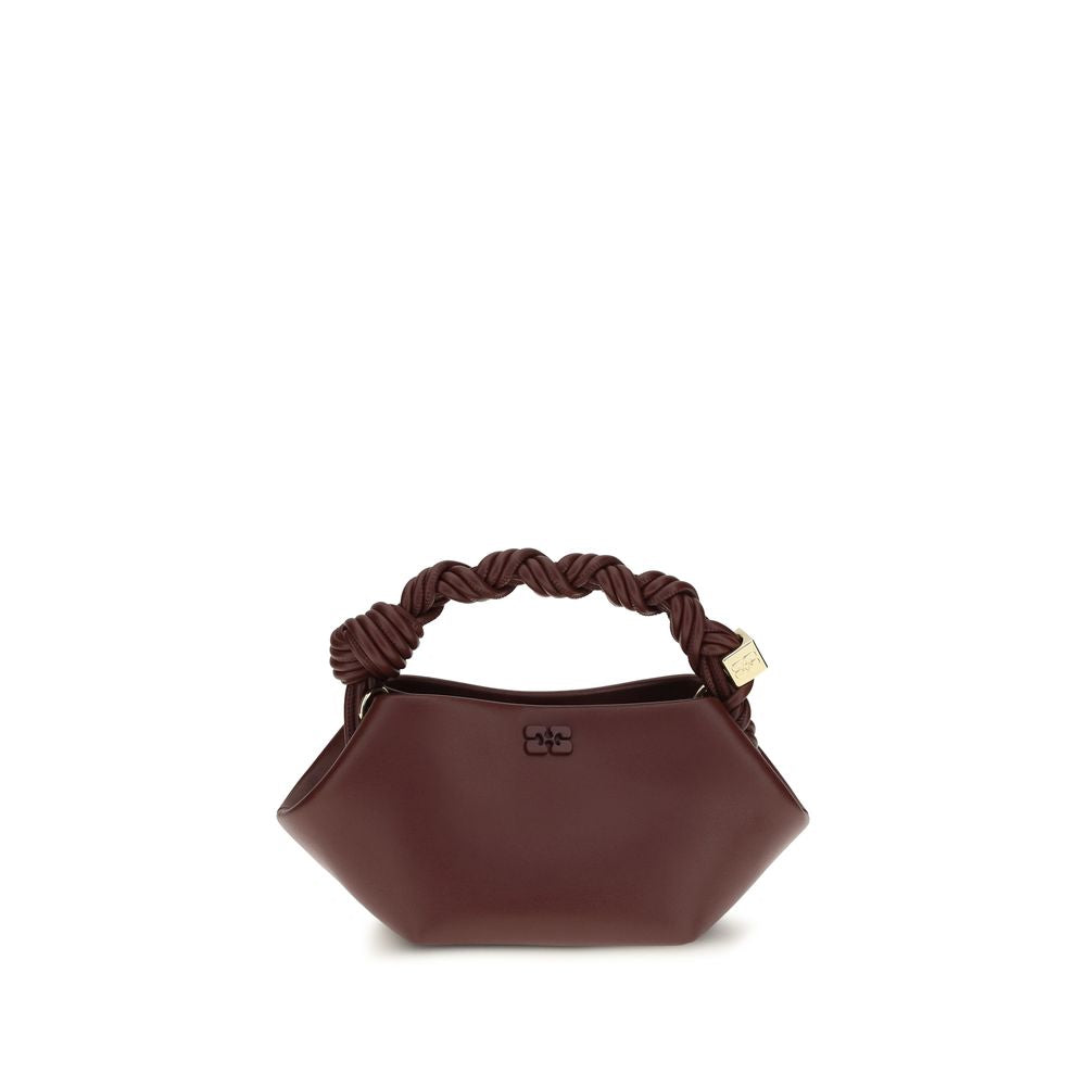 Schultertasche aus recyceltem Leder in Bordeaux