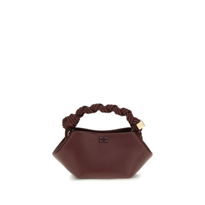 Schultertasche aus recyceltem Leder in Bordeaux