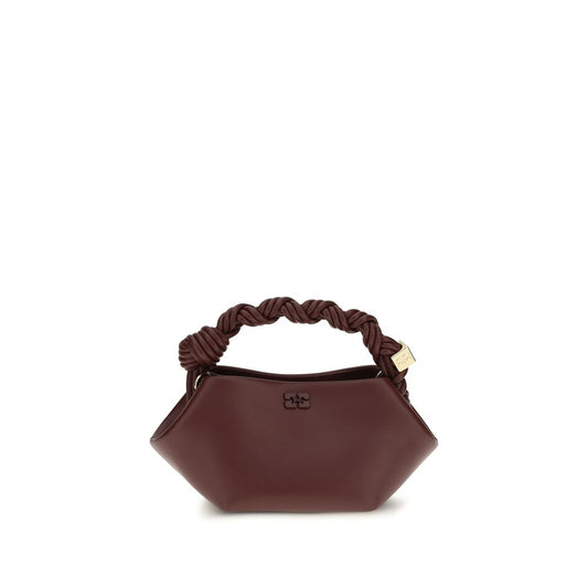 Schultertasche aus recyceltem Leder in Bordeaux