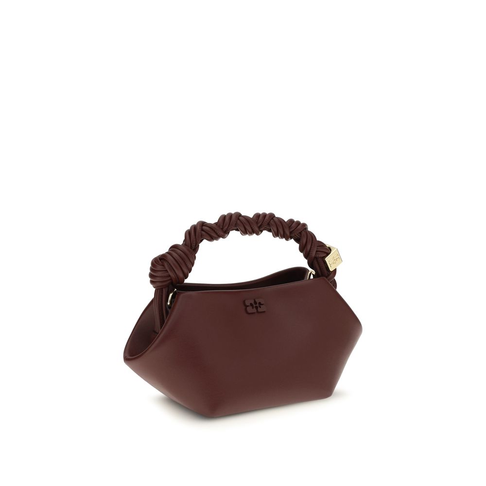 Schultertasche aus recyceltem Leder in Bordeaux