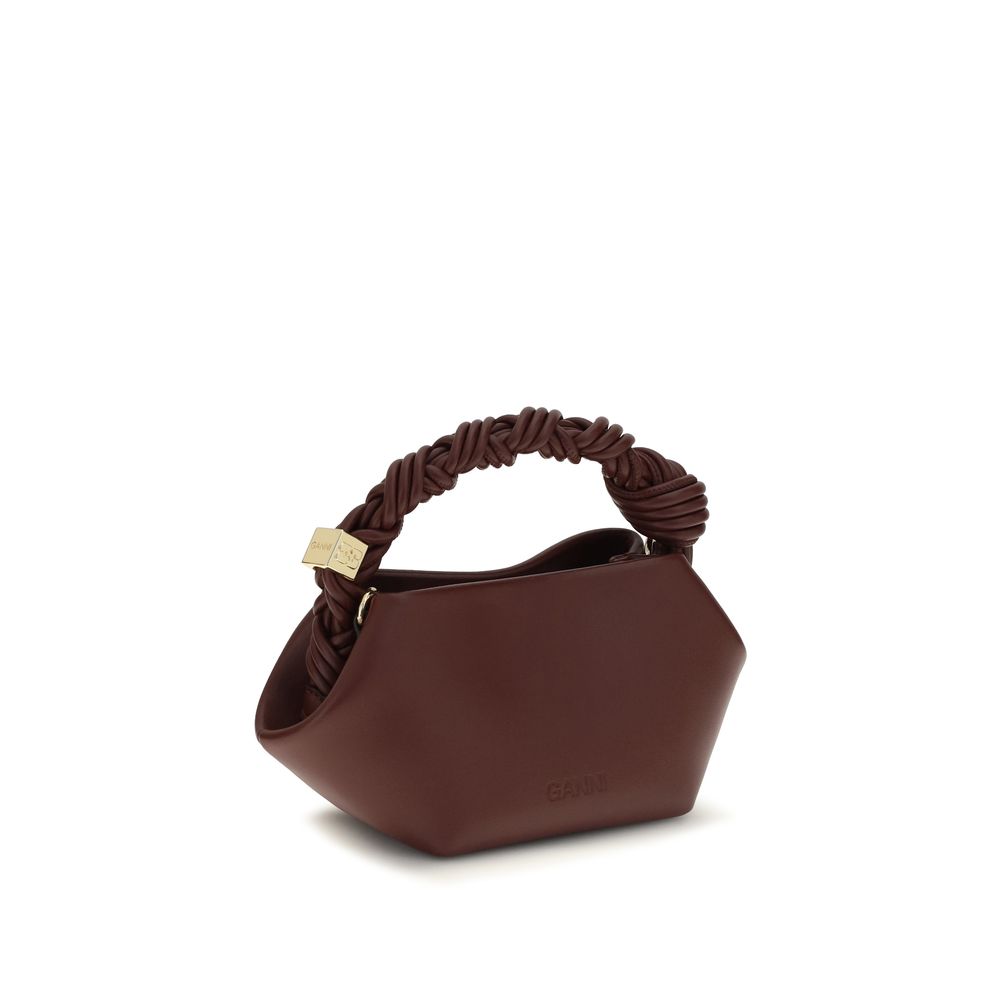 Schultertasche aus recyceltem Leder in Bordeaux
