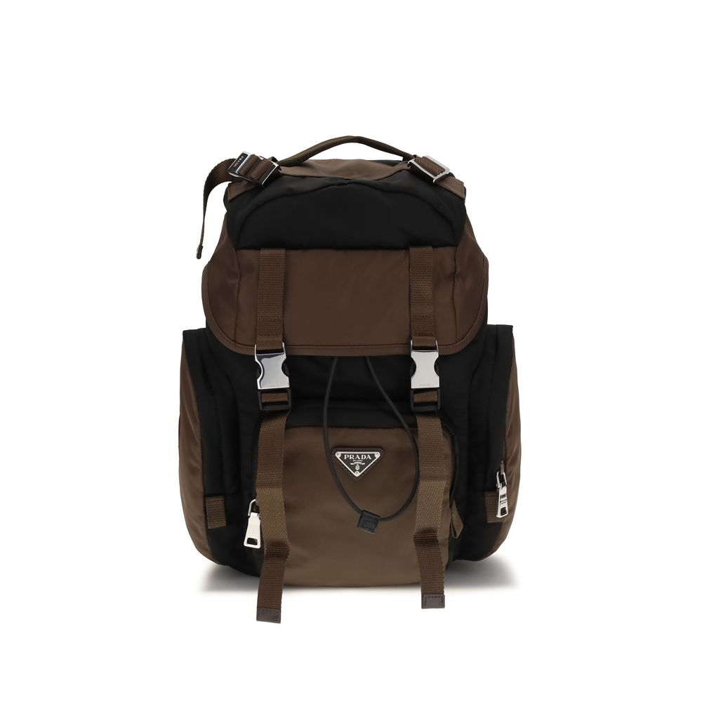 Brauner Rucksack aus recyceltem Polyamid